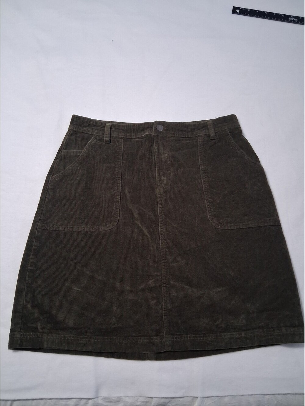 Jeanir Olive Corduroy Mini Skirt